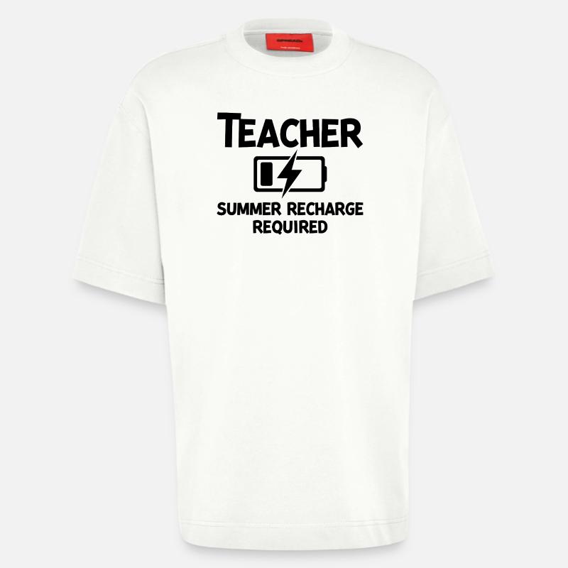 Recharge d’été pour les enseignants - T-shirt bio épais oversize fabriqué en UE - OFF WHITE