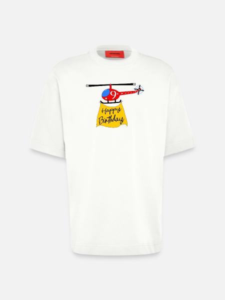 helikopter gratulerer med dagen 9 - Heavyweight Oversized Organic T-skjorte produsert i EU - OFF WHITE