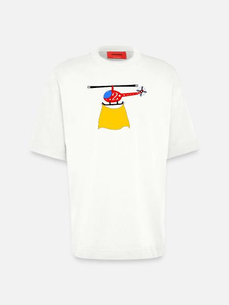 Helicopter Birthday 2 - Heavyweight T-Shirt - made by SPREAD  - OFF WHITE