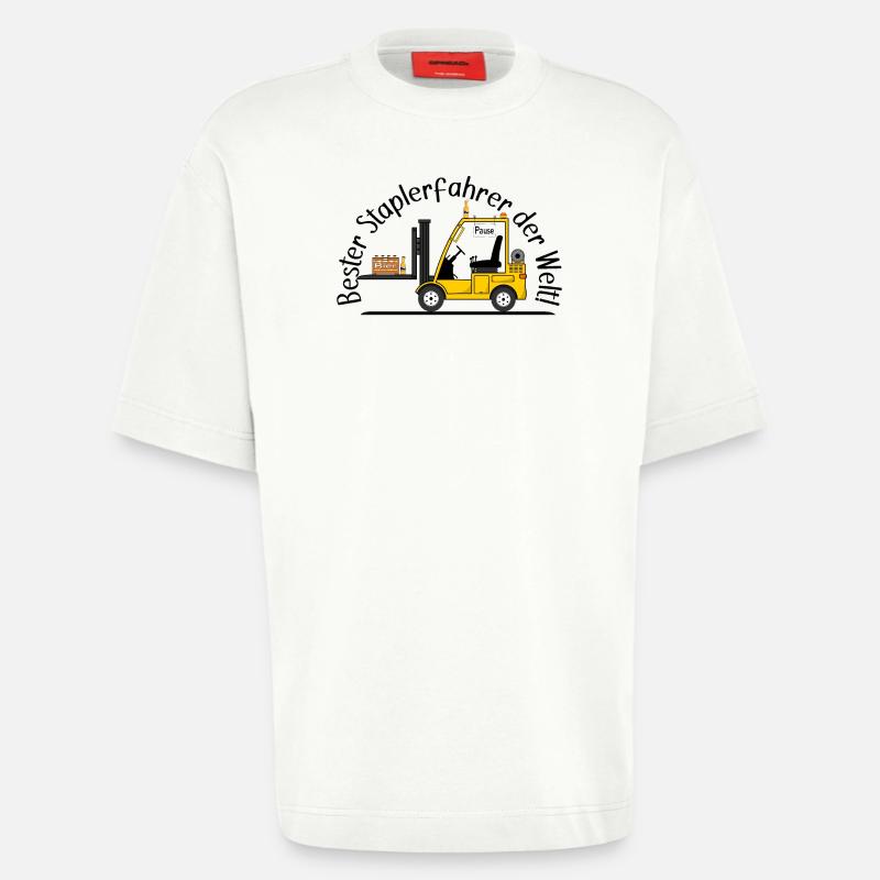 Staplerfahrer mit Bier beste Staplerfahrer - Heavyweight T-Shirt - made by SPREAD  - OFF WHITE