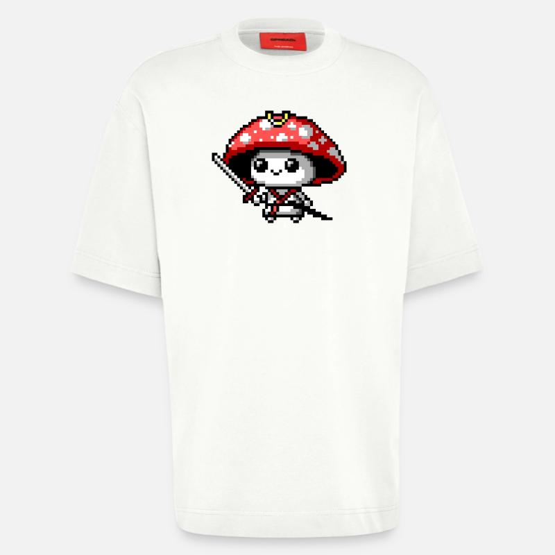 8bit Pilz-Samurai - Heavyweight T-Shirt - made by SPREAD  - OFF WHITE