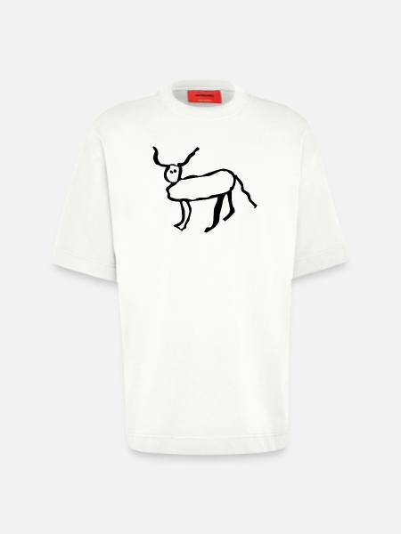 Coucou petite perruche - T-shirt bio épais oversize fabriqué en UE - OFF WHITE