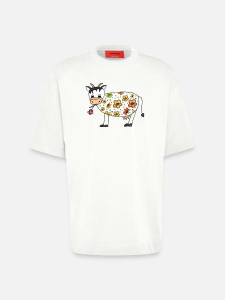 Vache - T-shirt bio épais oversize fabriqué en UE - OFF WHITE