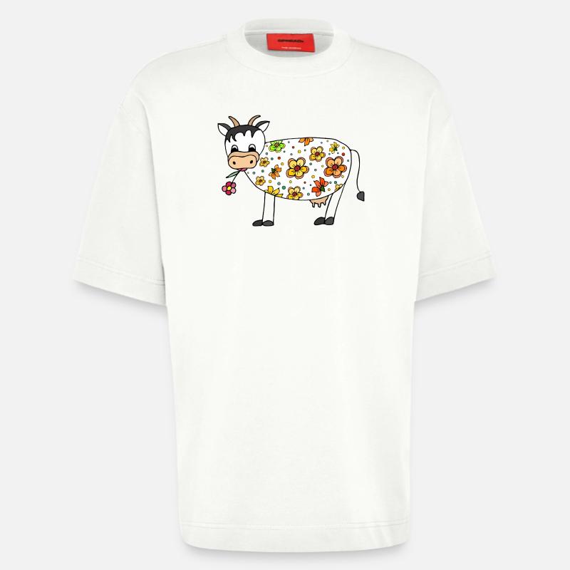 Kuh - Heavyweight T-Shirt - made by SPREAD  - OFF WHITE