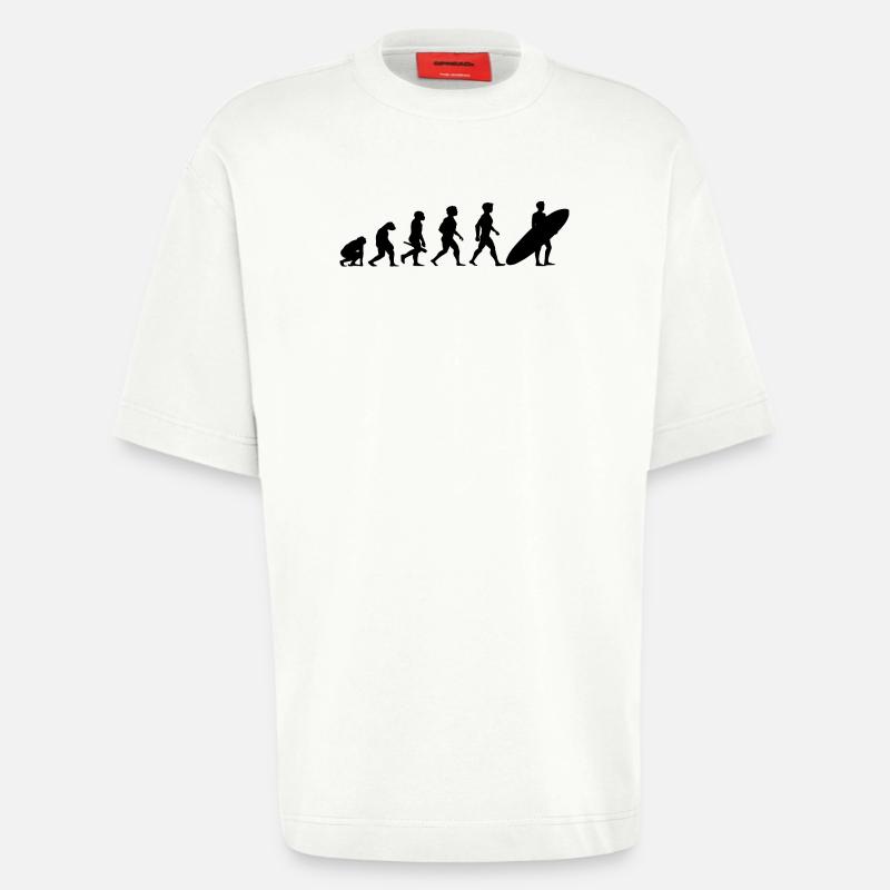 Evolution Surf Surfers surf surf - T-shirt bio épais oversize fabriqué en UE - OFF WHITE