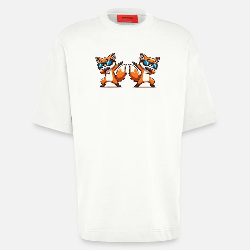 fuchs tier dabbing 2 - Heavyweight T-Shirt - made by SPREAD  - OFF WHITE