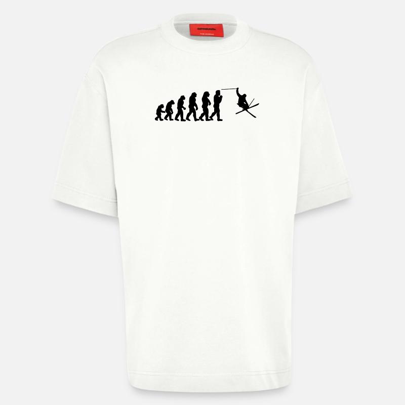 Ski Evolution - T-shirt bio épais oversize fabriqué en UE - OFF WHITE