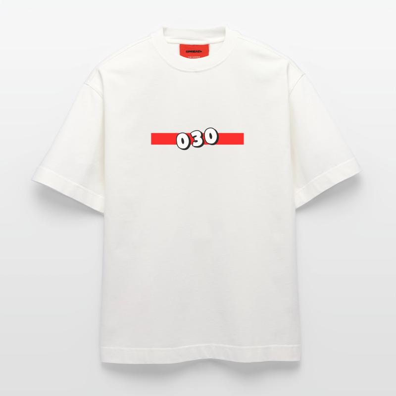 030 - Null Drei Null - Berlijn - Netnummer - Telefoon Heavyweight oversized organic T-shirt made in EU