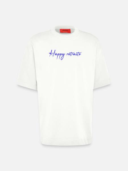 RETIREMENT. RETIREMENT. RETIRED. RETIREMENT - Heavyweight T-Shirt - made by SPREAD  - OFF WHITE