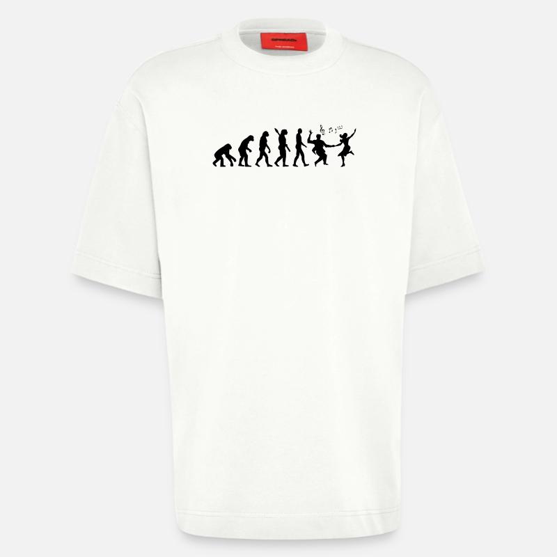Darwin Evolution to Swing - Black - T-shirt bio épais oversize fabriqué en UE - OFF WHITE