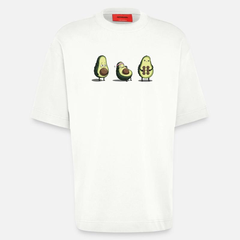 Evolution des Avocado-Körpers - Heavyweight T-Shirt - made by SPREAD  - OFF WHITE
