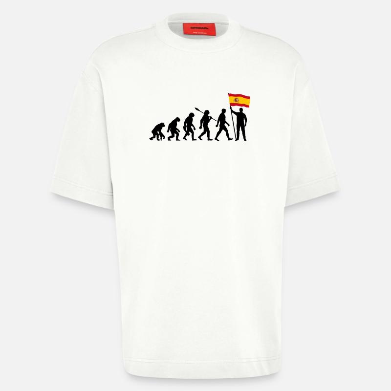 Spanien - Evolution - Flagge - Nation - Heavyweight T-Shirt - made by SPREAD - OFF WHITE