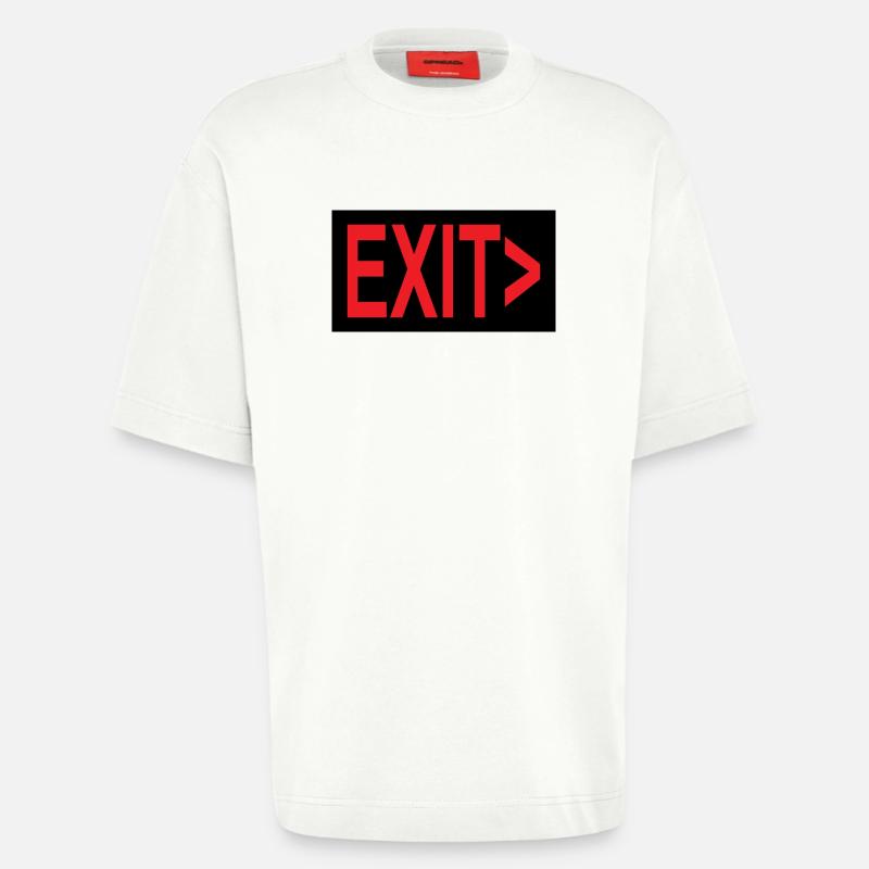 Exit / Exit / Emergency Exit - Heavyweight T-Shirt - made by SPREAD  - OFF WHITE