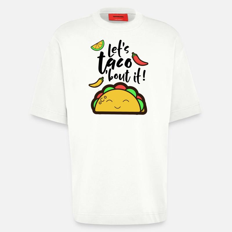 Let's taco 'bout it! - Heavyweight T-Shirt - made by SPREAD  - OFF WHITE