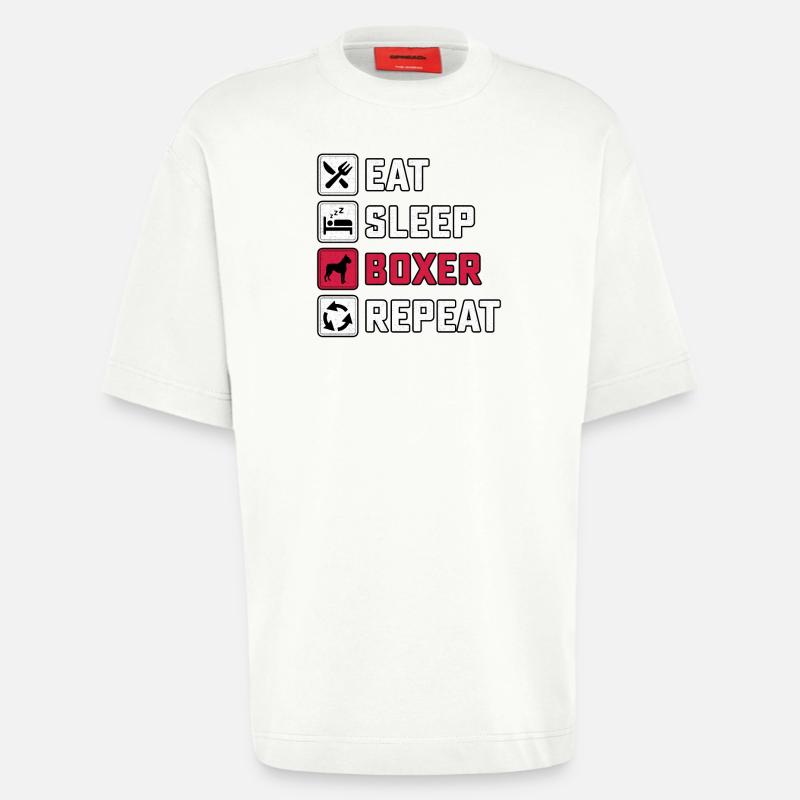 Eat Sleep Boxer Repeat - Heavyweight T-Shirt - made by SPREAD - OFF WHITE
