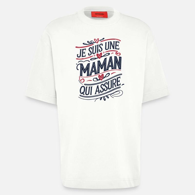 Ich bin eine Mutter, die versichert - Heavyweight T-Shirt - made by SPREAD  - OFF WHITE