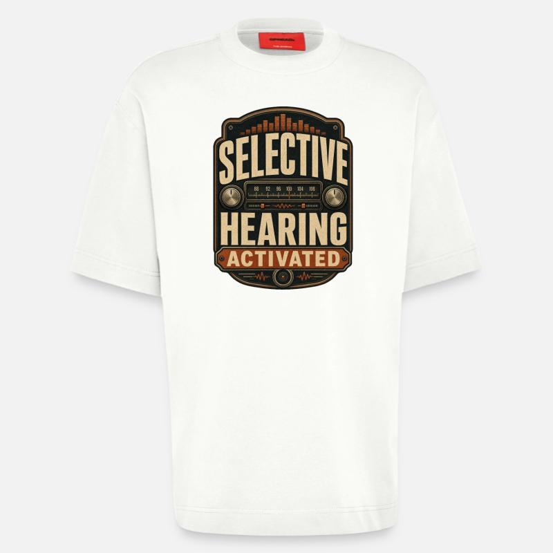 Activation de l’audition sélective - T-shirt bio épais oversize fabriqué en UE - OFF WHITE