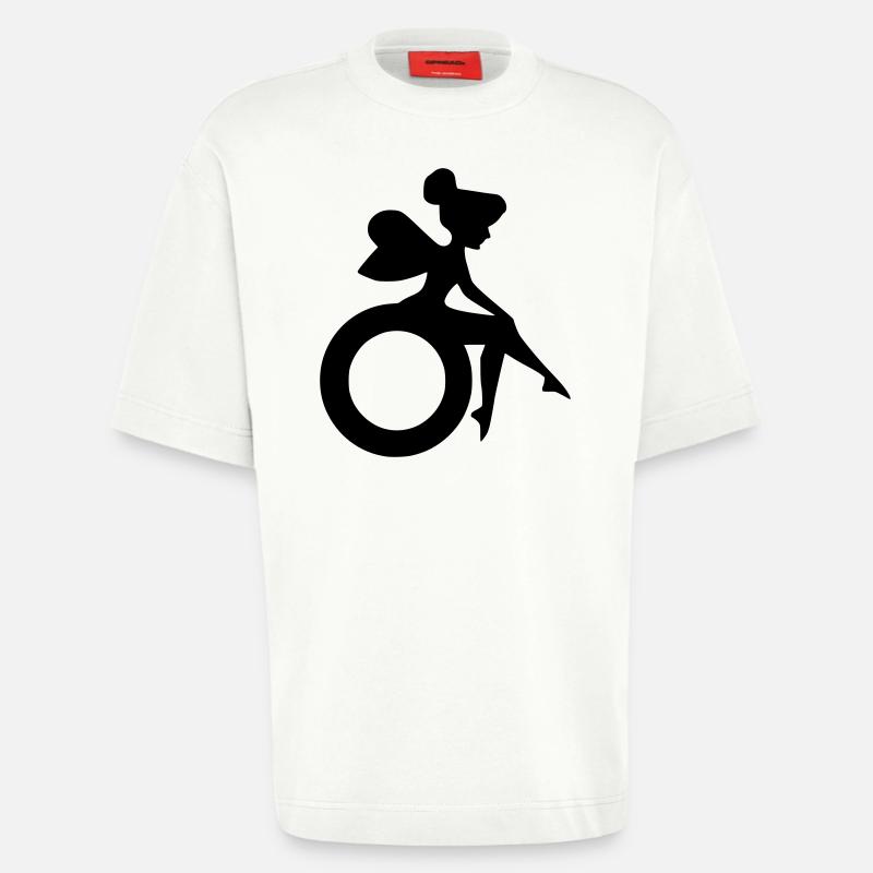 Bild einer Fee im Rollstuhl # - Heavyweight T-Shirt - made by SPREAD  - OFF WHITE