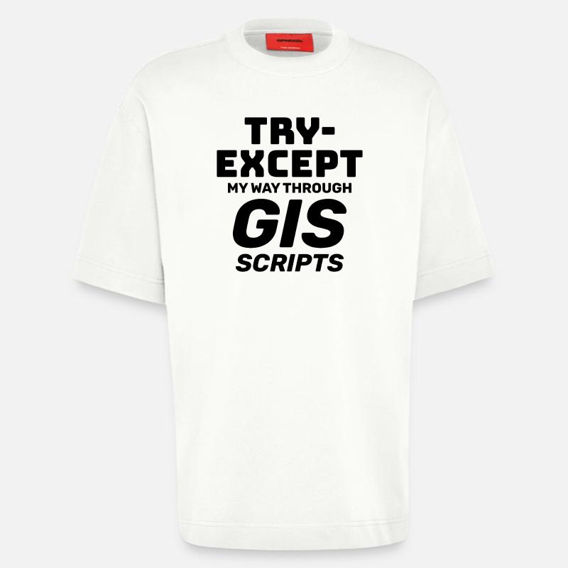 GIS-Skripte Programmieren Ausprobieren außer Debuggen - Heavyweight T-Shirt - made by SPREAD  - OFF WHITE