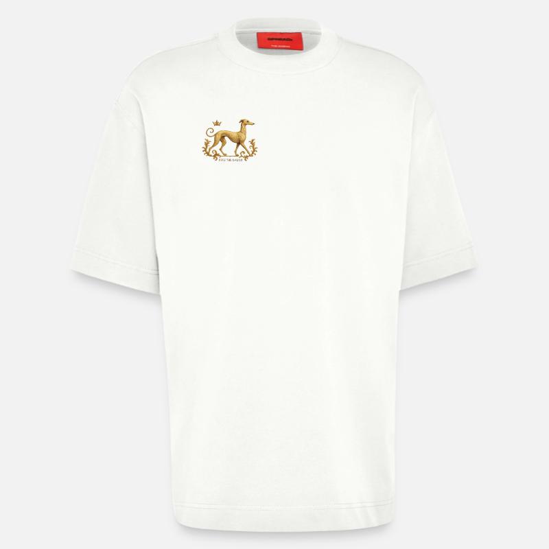 Libérez le Galgo - Broderie n°01 - T-shirt bio épais oversize fabriqué en UE - OFF WHITE