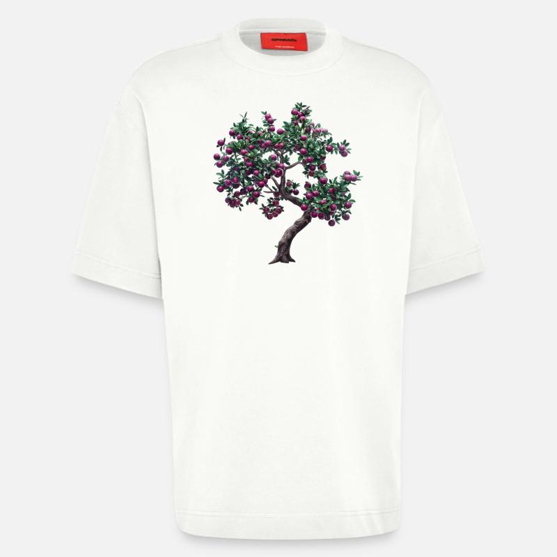 Lebendiger Baum mit Lila Früchten - Heavyweight T-Shirt - made by SPREAD  - OFF WHITE