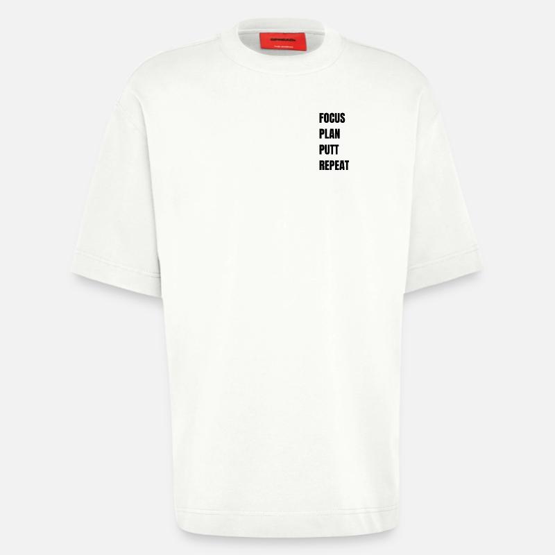 Golf Focus Plan Putt Repeat - Heavyweight T-Shirt - made by SPREAD  - OFF WHITE
