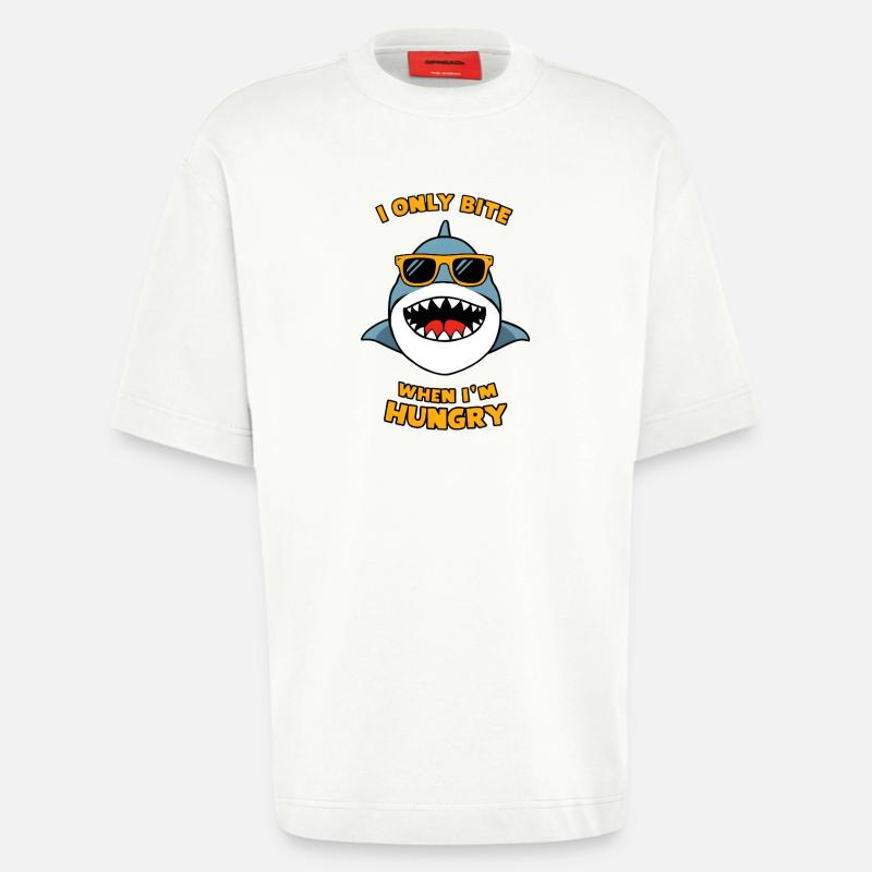 I Only Bite When I'm Hungry - Heavyweight T-Shirt - made by SPREAD  - OFF WHITE