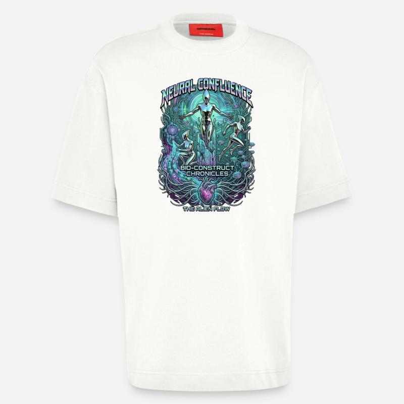 Neural Confluence Bio-Construct Chronicles - Heavyweight T-Shirt - made by SPREAD  - OFF WHITE