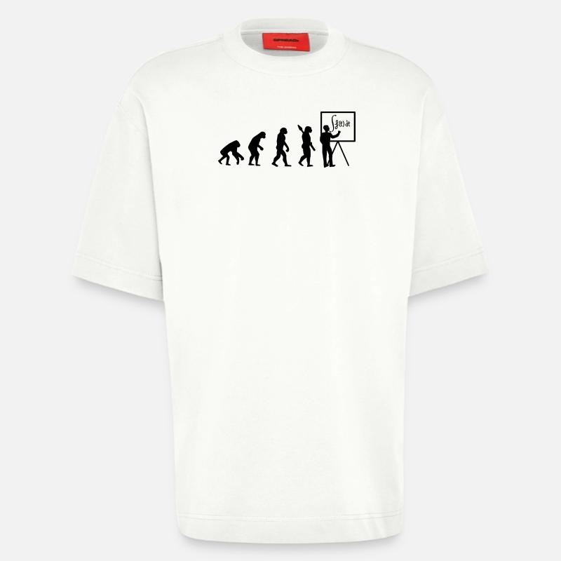 Evolution leads to math - Heavyweight T-Shirt - made by SPREAD  - OFF WHITE