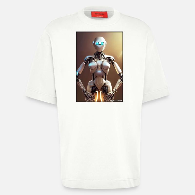Robot Future Science Sci-Fi Machine - Heavyweight T-Shirt - made by SPREAD  - OFF WHITE
