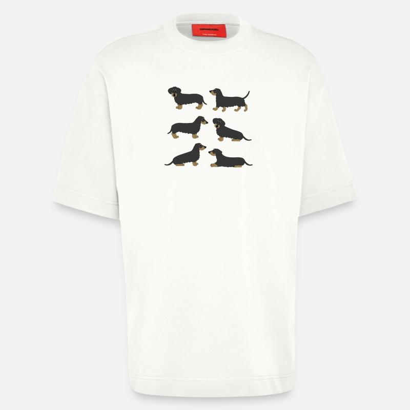 Cheveux brut sélection teckel - T-shirt bio épais oversize fabriqué en UE - OFF WHITE
