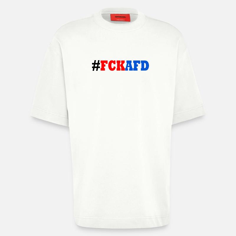 Fck afd - Heavyweight T-Shirt - made by SPREAD  - OFF WHITE