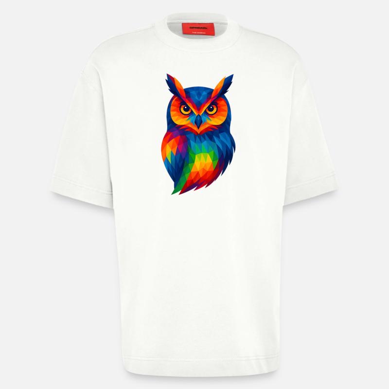 WPAP Stil Tiere - Eule - Heavyweight T-Shirt - made by SPREAD - OFF WHITE