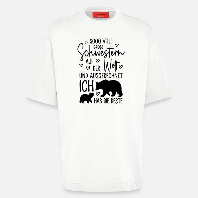 Mädchen Schwestern Bären Beste große Schwester - Heavyweight T-Shirt - made by SPREAD  - OFF WHITE