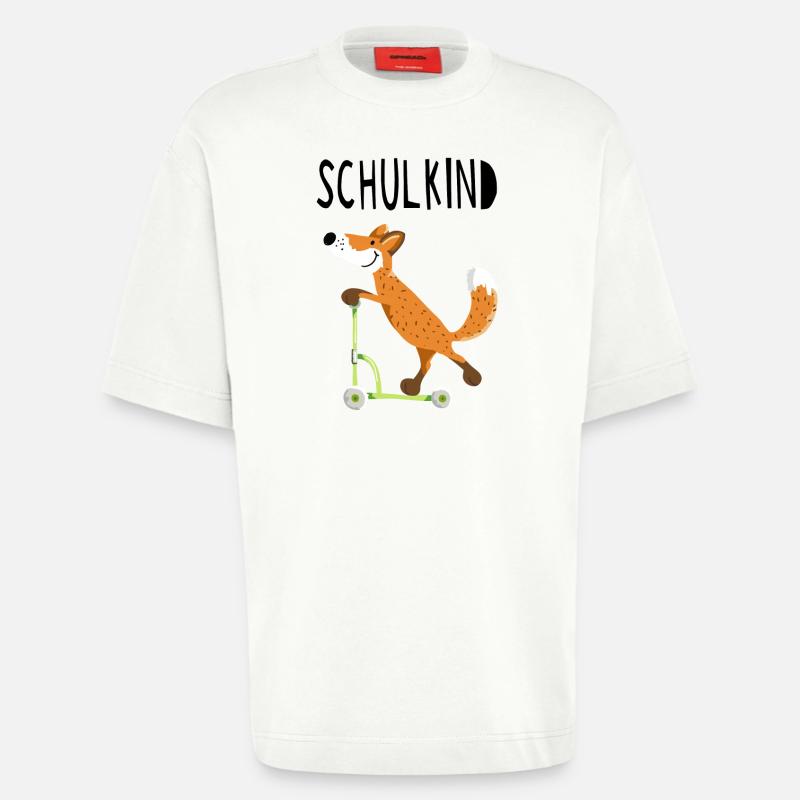 Endlich Schuldkind - Kleiner Fuchs mit Roller - Heavyweight T-Shirt - made by SPREAD  - OFF WHITE