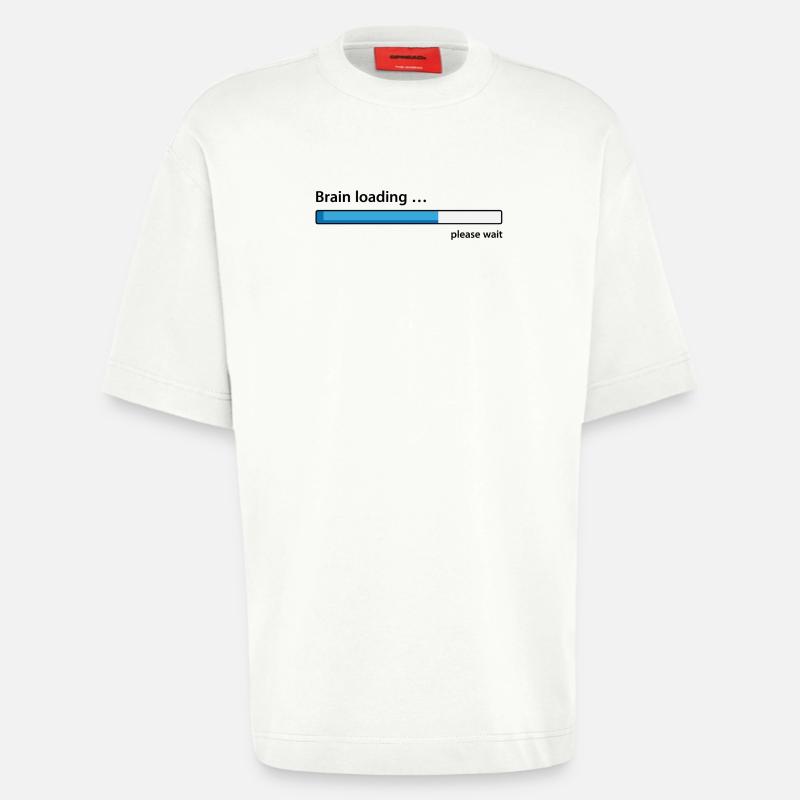 Brain loading please wait - Heavyweight T-Shirt - made by SPREAD  - OFF WHITE
