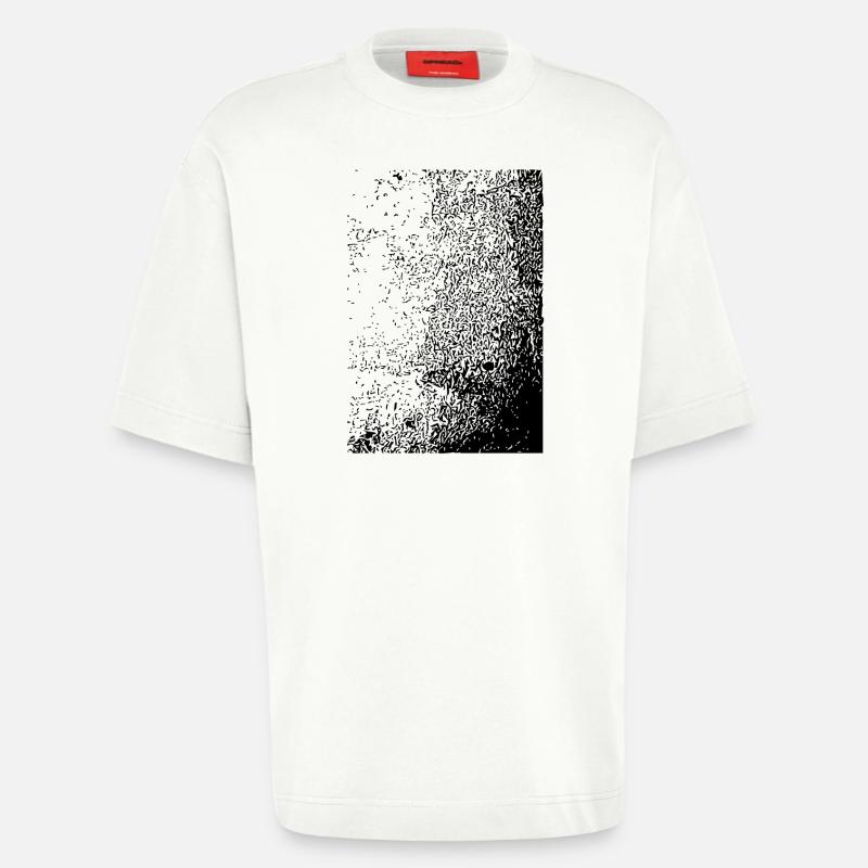 Conception abstraite - T-shirt bio épais oversize fabriqué en UE - OFF WHITE