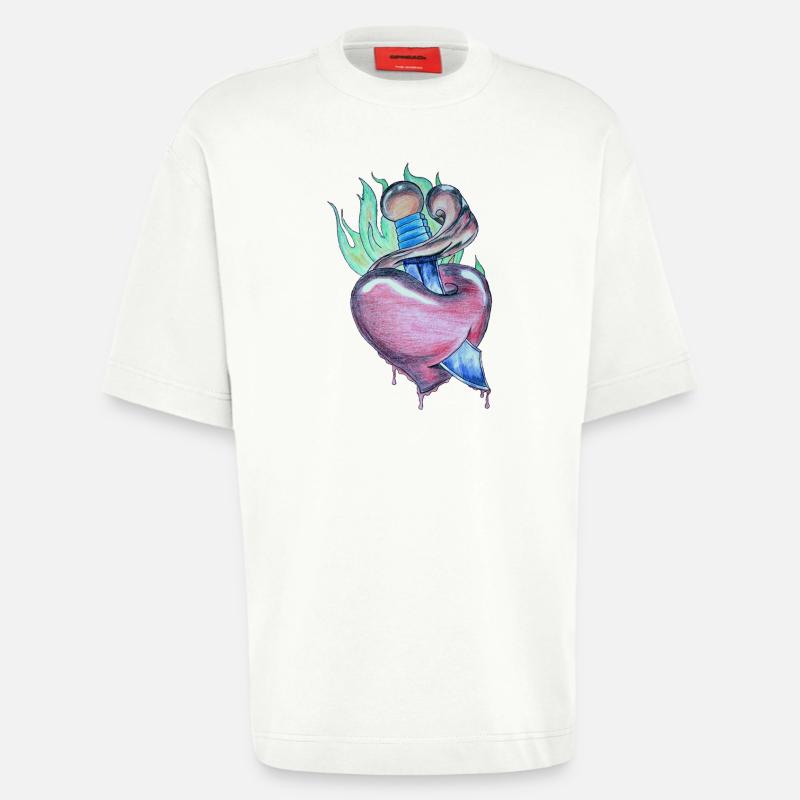 Loderndes Herz - Heavyweight T-Shirt - made by SPREAD - OFF WHITE