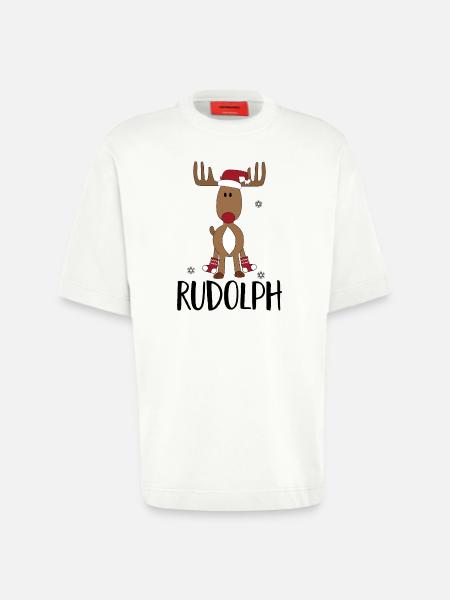 Noël - T-shirt bio épais oversize fabriqué en UE - OFF WHITE