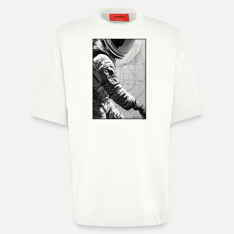 Astronaut Zukunft Sci-Fi Technik - Heavyweight T-Shirt - made by SPREAD  - OFF WHITE