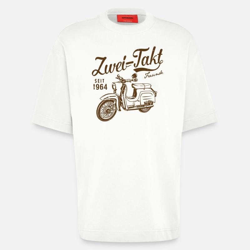 Simson Schwalbe Zweitakt Freunde - Heavyweight T-Shirt - made by SPREAD  - OFF WHITE