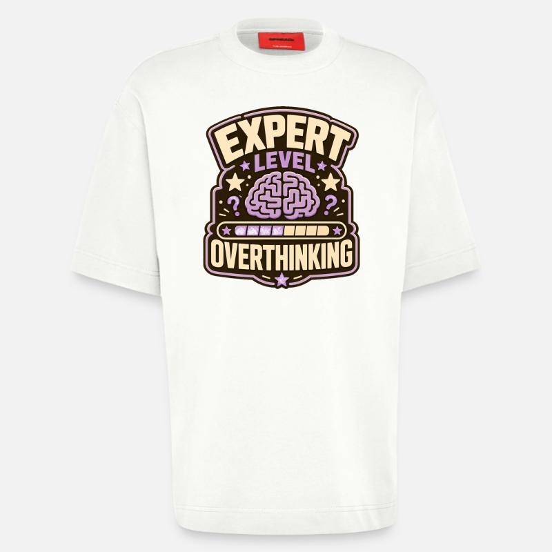 Expert Level Overthinking - Heavyweight T-Shirt - made by SPREAD  - OFF WHITE