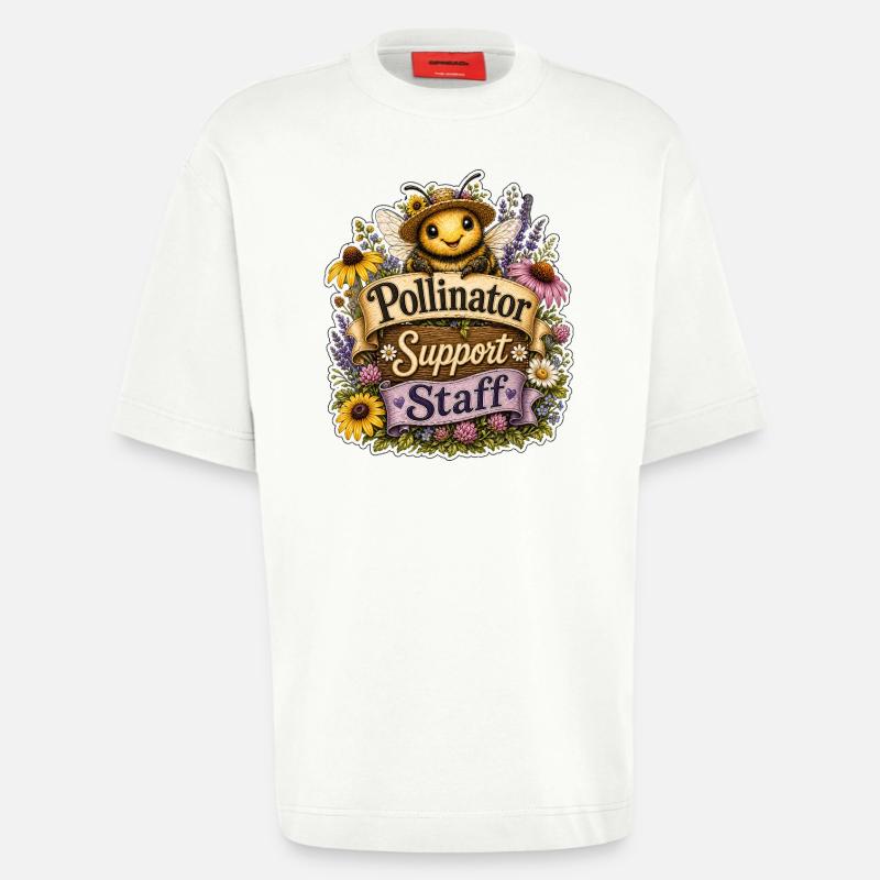 Pollinator Support Staff - Heavyweight T-Shirt - made by SPREAD - OFF WHITE