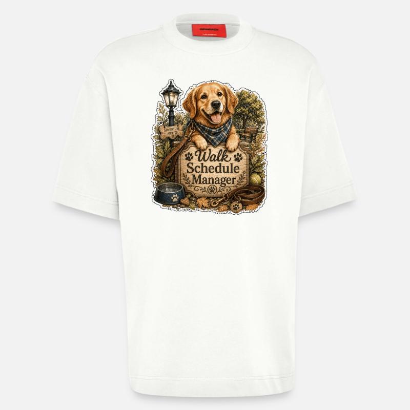 Walk Schedule Manager Hund - Heavyweight T-Shirt - made by SPREAD  - OFF WHITE