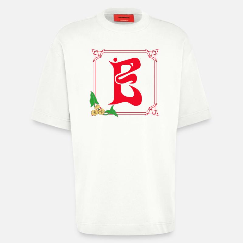 jugendstil e rot - Heavyweight T-Shirt - made by SPREAD  - OFF WHITE