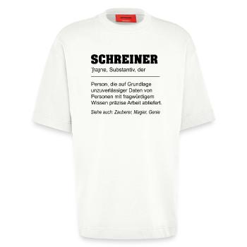 Lustige Definition Beruf Schreiner - Heavyweight T-Shirt - made by SPREAD  - OFF WHITE - Vorne - Fiona (171cm)