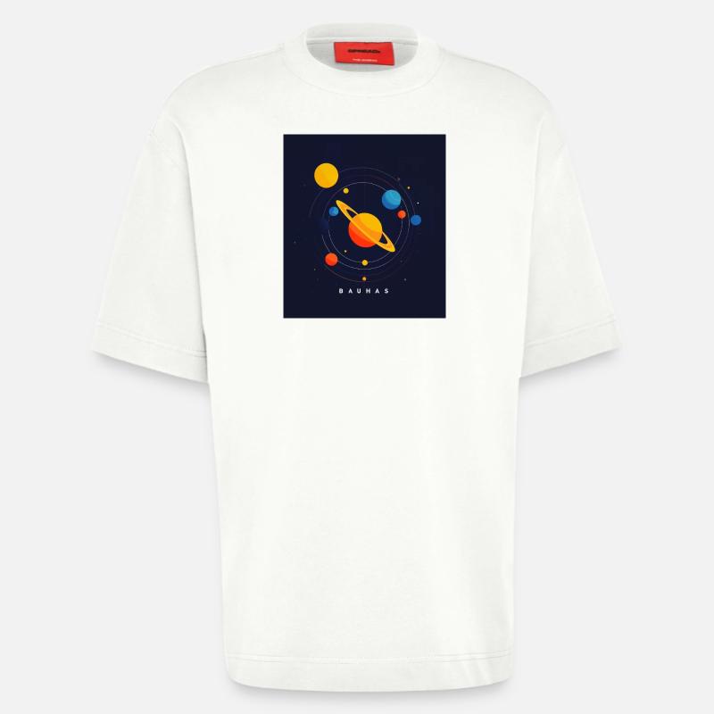 Bauhas Planetensystem - Heavyweight T-Shirt - made by SPREAD  - OFF WHITE