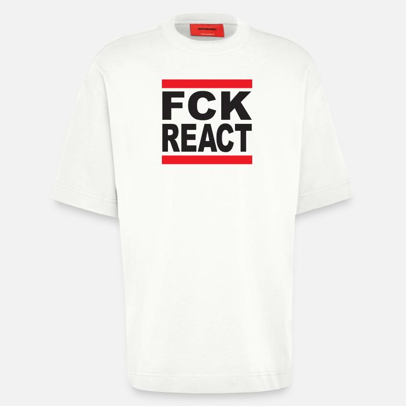 FCK REACT - Heavyweight T-Shirt - made by SPREAD  - OFF WHITE
