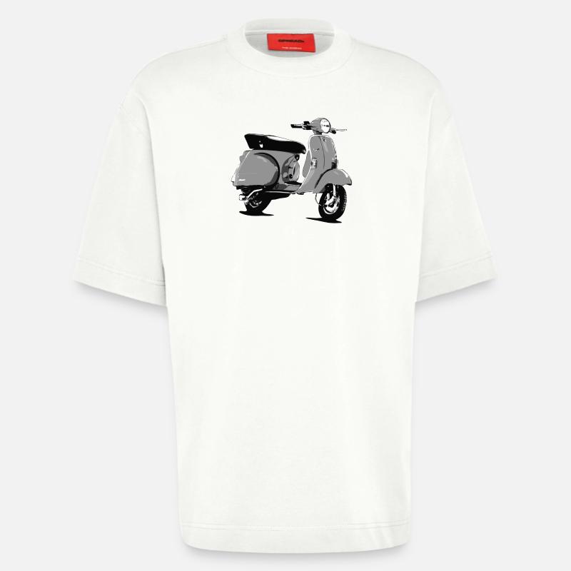 Oldtimer Roller Comic-Style (sw) - Heavyweight T-Shirt - made by SPREAD  - OFF WHITE