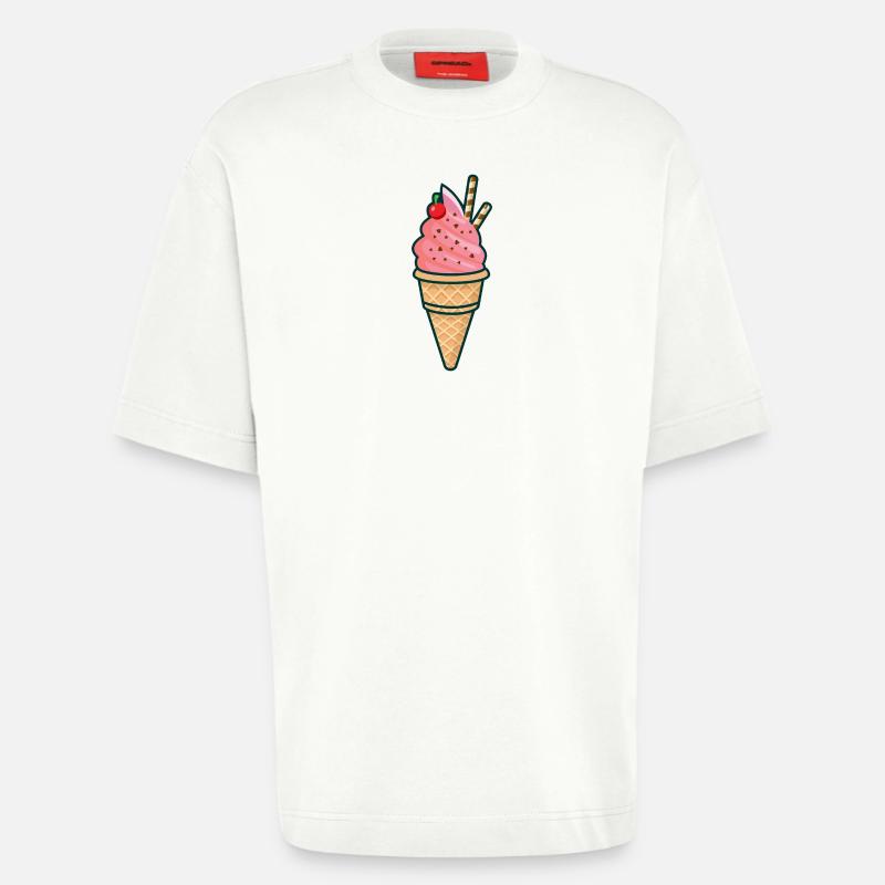 Eiscreme, Eis, Sommer, Sonne - Heavyweight T-Shirt - made by SPREAD  - OFF WHITE
